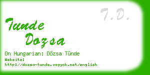 tunde dozsa business card